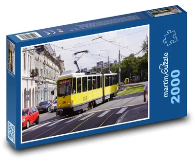 Obrázek produktu pro Puzzle 2000 Žlutá tramvaj v rumunském městě - martinpuzzle