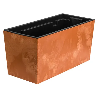 Obrázek produktu pro Květináč na okenní parapet teracota Imitace Beton 39,5 x 18,5 x 19,5 cm s Vložkou