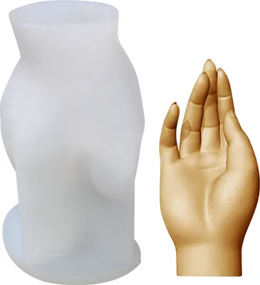 Produktbild von Silikon Kerzenform Seifen Gussform, Hand, 125 x 88 x 59 mm, 136 ml