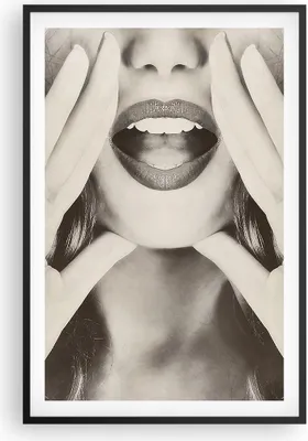 Produktbild von Gerahmtes Poster - Schwarzer Rahmen - Frau Mund Geheimnis - 61x91,5 cm - Wand Bild - Wanddeko - Wandbilder - Kunstposter - Wandposter - Bilderrahmen - Bilder - Kunstdruck - P2BPA61x91-4920