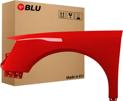 Zdjęcie produktu dla BLU Błotnik Premium pasujący do VW Volkswagen Passat B6 LY3D Lewy Czerwony TornadoRot | 2005-2010 | Przedni Przód | Lakierowany | Gotowy do montażu | Ocynk