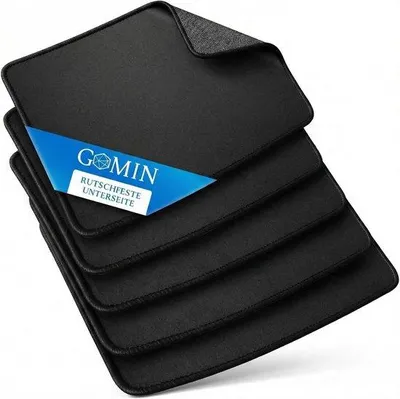 Obrázek produktu pro Podložka pod myš pro hraní – 28 x 20 cm (balení 5 kusů), protiskluzová podložka na stůl pro PC, notebook a kancelář – vylepšená rychlost a přesnost, černá podložka pod myš