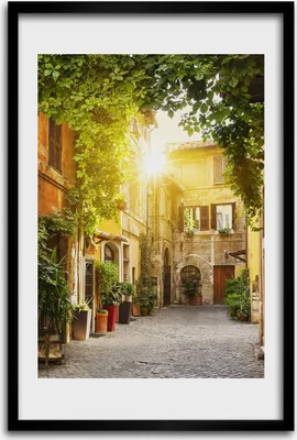 Produktbild von Bild - Bilderrahmen - 40 cm x 60 cm - MDF - Rahmen - Wandkunst - Italienische Straßen