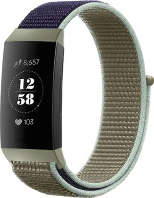 Produktbild von Strap-it Fitbit Charge 3 Nylonarmband (Khaki)