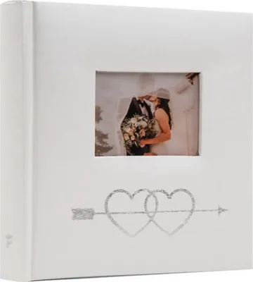Obrázok produktu pre Fotoalbum 10x15 50 fotografií svadba 2Hearts 1 strieborný