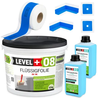 Produktbild von Dichtset für Abdichtung Bad Dusche Flüssigfolie 12kg Ecke Dichtband SET303