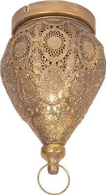 Produktbild von QAZQA - Orientalisch Orientalische Deckenleuchte I Deckenlampe I Lampe I Leuchte Gold I Messing 19 cm - Mowgli I Wohnzimmer I Schlafzimmer - Stahl Rund - LED geeignet E27