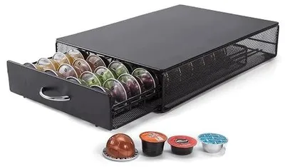Zdjęcie produktu dla Organizer na kapsułki nespresso metalowy dozownik 40 sztuk