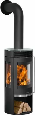 Produktbild von Oranier Rota TRE 2.0 Kaminofen Stahl Schwarz mit Glas-Abdeckplatte