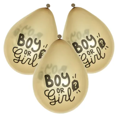 Produktbild von 6 Latex Ballons 'Boy or Girl' (Ø 23 cm)