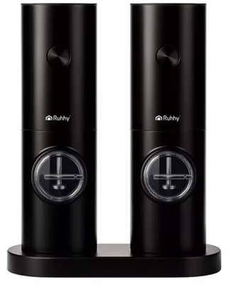 Produktbild von Ruhhy 25558 Set mit elektrischen Salz- und Pfeffermühlen, 2 Stück, schwarz