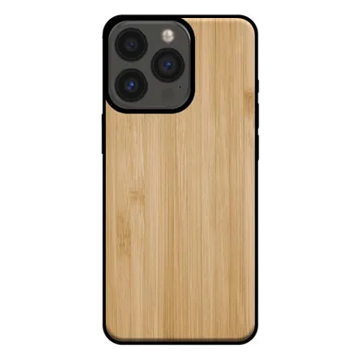 Image de Smartphonica Coque pour iPhone 13 Pro avec
  aspect bois - coque arrière en bois artificiel de bambou - Marron