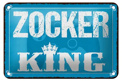 Produktbild von Blechschild Spruch 18x12cm Zocker King Gamer Dekoration