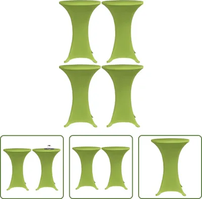 Produktbild von The Living Store Stretch-Tischhussen 4 Stk. 80 cm Grün