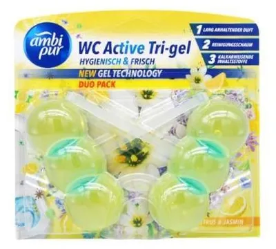 Zdjęcie produktu dla Ambi Pur Zawieszka do WC Cytryna i Jaśmin, 2 x 45 g