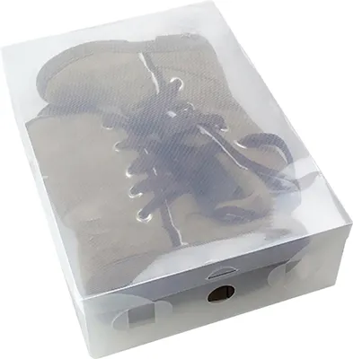 Immagine prodotto di Scatole per scarpe, design impilabile, coperchio trasparente, trasparente