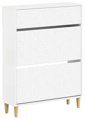 Image de vidaXL Armoire à chaussures DELFT, 78 x 24 x 103 cm, panneau de fibres de bois, blanc