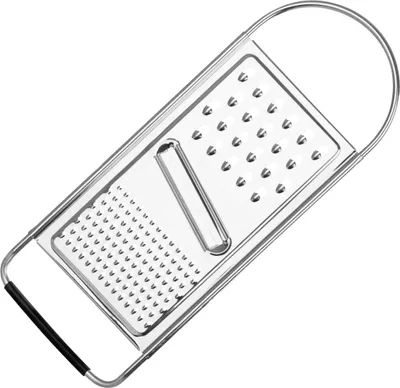 Produktbild von Stanley Rogers Universalreibe 30 cm, Allzweckreibe mit formschönen Design aus Edelstahl, Universalhobel mit scharfer Klinge und Antirutsch-Fläche (Farbe: Silber/Schwarz)