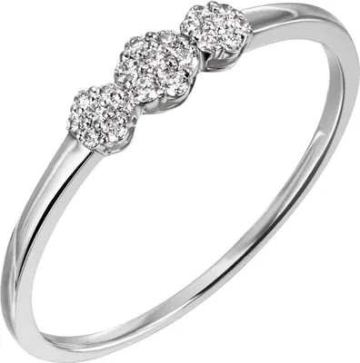 Produktbild von Ring aus 585 Gold Weißgold mit 21 Diamanten Brillanten 0,13 Ct. Fingerring Damen Innenumfang 60mm  Ø19.1mm