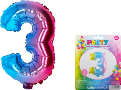 Image de Ballon gonflable - numéro 3 arc-en-ciel