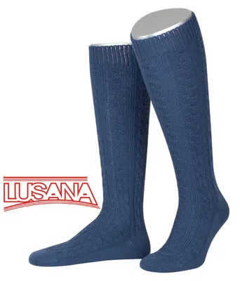 Lusana Trachtenkniestrümpfe in blau