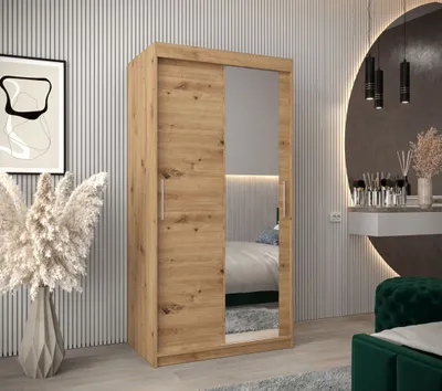 Obrázok produktu pre Skriňa s posuvnými dverami v šírke 100 cm TIMEA 2 - dub artisan