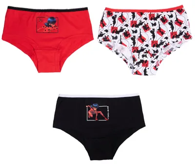 Produktbild von Miraculous Panty für Mädchen Kinder Slip Unterhose Unterwäsche Mehrfarbig Bunt (3er Pack) 134-140