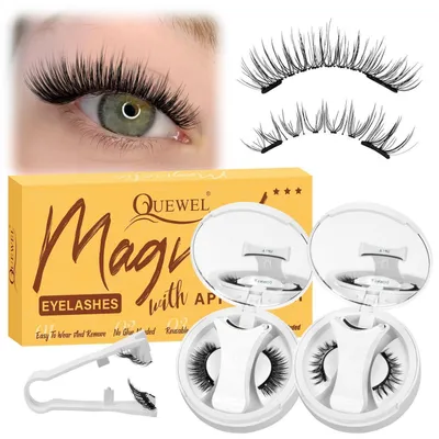 Produktbild von Magnetische Wimpern ohne Kleber, 2 Paar, mit Applikator, natürlicher Look