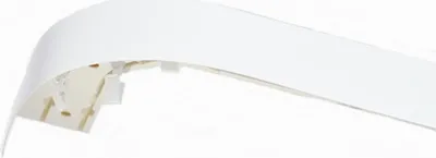Produktbild von 2- läufig 240 cm Blende 5cm Rundbogen Gardinenstange Innenschiene PVC Decke weiße Schiene Vorhangschiene  Gardinenschiene Klemmen mit Rollen