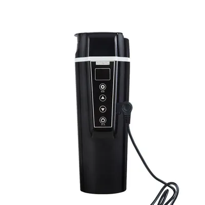 Produktbild von Reise Wasserkocher,Auto Wasserkocher 12V/24V,450ml Reise Thermobecher mit LED-Display, Temperaturregelung,30–95°C