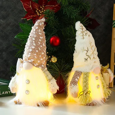 2 LED Weihnachtszwerge, 30 cm, Tischdekoration, Innen