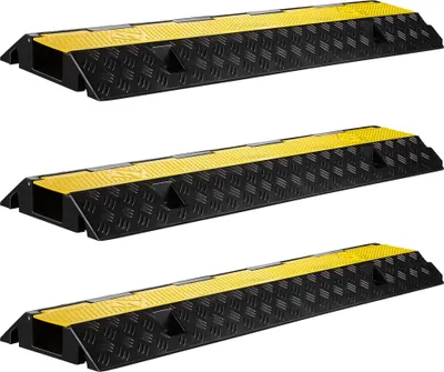 Obrázek produktu pro Wiltec Kabelový most 98 x 26 x 6,5 cm 3 kusy, kabelový kanál 15 t nosnost, ochrana proti přejetí až do 30 km/h, ochrana kabelů proti pošlapání z PP a gumy