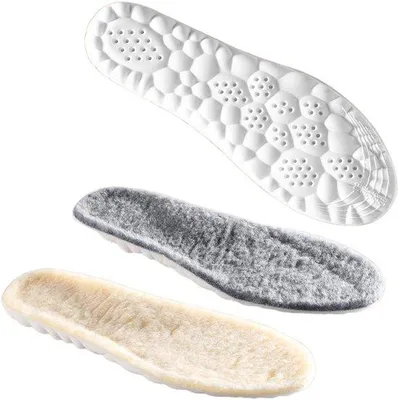 Produktbild von Innensohlen, verdickte, warme, atmungsaktive, schutzende, weiche, uni, beige + grau, EU 41-42