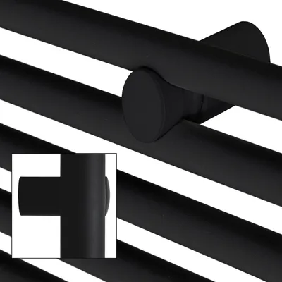 Produktbild von LuxeBath Badheizkörper Sahara 500x1200 mm Schwarz gerade Mittelanschluss Heizkörper Handtuchwärmer Handtuchtrockner Handtuchheizkörper, ohne Heizstab