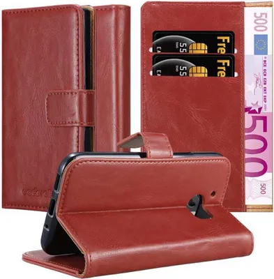 Produktbild von Cadorabo Hülle für HTC ONE M10 Schutzhülle in Rot Handyhülle Book Tasche Case Etui Luxury