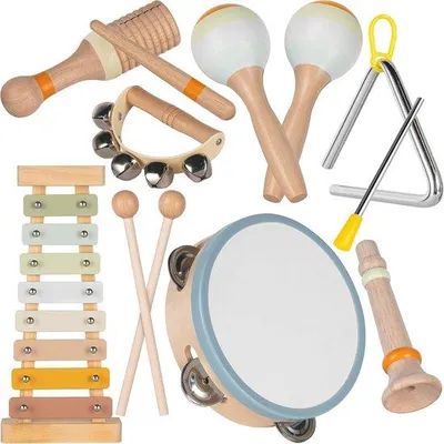 Productafbeelding van Houten muziekinstrumenten voor peuters van 5 tot 9 jaar, Montessori-baby-muziekinstrumenten voor peuters van 3 tot 5 jaar