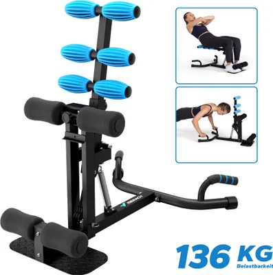 Produktbild von Sissy Squat Kniebeugentrainer, Beintrainer verstellbar bis 136 kg,  Bauch-Gesäß-Trainer, Heimfitness, Ganzkörpertraining für zuhause