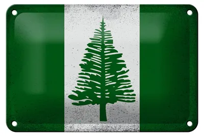 Produktbild von Blechschild Flagge Norfolkinsel 18x12cm Flag Vintage Dekoration