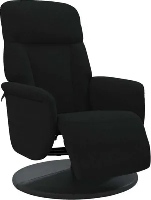 Image de vidaXL Fauteuil relax avec repose-pieds noir velours