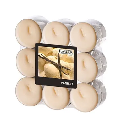 Produktbild von Papstar Duftteelichter, Vanilla, Ø 37,5 mm · 16,6 mm, "Flavour", 10 x 18 Stück
