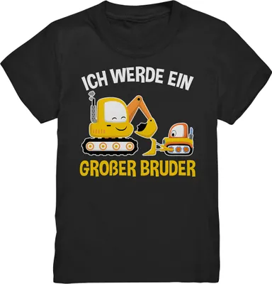 Produktbild von Bagger Baustelle Großer Bruder T-Shirt – Black / 152/164 (12-14)