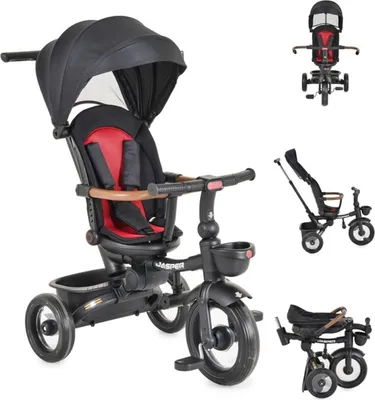 Produktbild von Byox Dreirad Jasper EVA-Reifen klappbar, Sitz drehbar, Hinterradbremse, Körbe schwarz