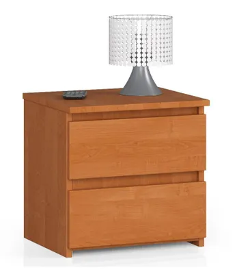 Produktbild von Nachttisch Kommode Wohnzimmer Schlafzimmer mit 2 Schubladen B40 x H40 x T35 cm Erle