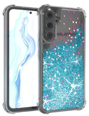 Produktbild von EAZY CASE - Glitzer Hülle kompatibel mit Samsung Galaxy A54 Glitzer Schutzhülle, Soft Case, Backcover Transparent mit Motiv
