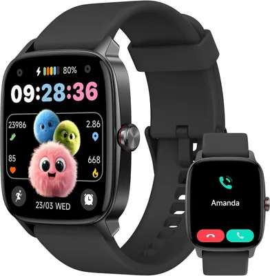 YMZ Smartwatch 185 Inch Fitness Tracker Bluetooth Calls KI Sprachassistent 100 Sportmodi Unisex Uhr für iOS Android