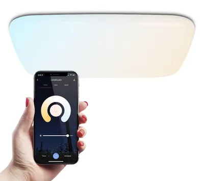 Image de HOFTRONIC - Plafonnier connecté 30W 42x42 cm Carré RGBWW Wifi Bluetooth IP20