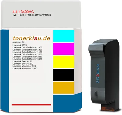 Produktbild von black Tinte 4.4-13400HC kompatibel mit Lexmark 13400HC