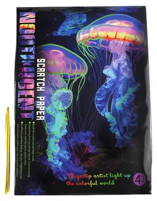 Produktbild von PRACHT Kratzbilder Unter Wasser nachtleuchtend 28,5x21cm 4 Stück