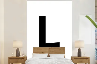 Produktbild von MuchoWow® Fototapete für Wohnzimmer oder Schlafzimmer Wandtapete Vinyl Motivtapete Kinder Illustration der Buchstaben des Alphabets "L" auf einem weißen Hintergrund - 225x350 cm - Schlafzimmer tapete