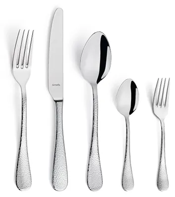 Besteckset 30-tlg. für 6 Pers., 18/10 Edelstahl, satiniert, Hammerschlag